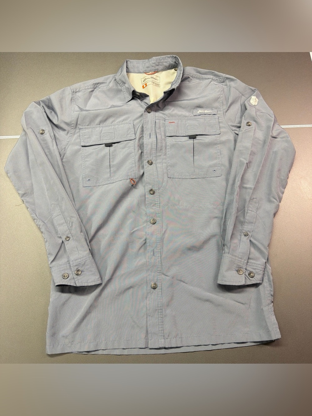 Eddie Bauer Men's Guide UPF 2.0 Long-Sleeve Shirt Dusting Indigo Size Medium
